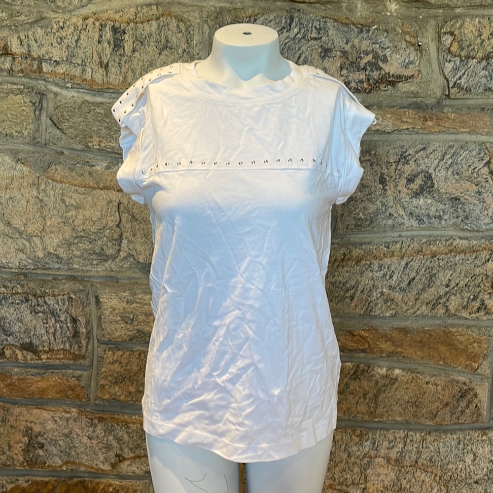 XXS DKNY white tank top with metal stud details
